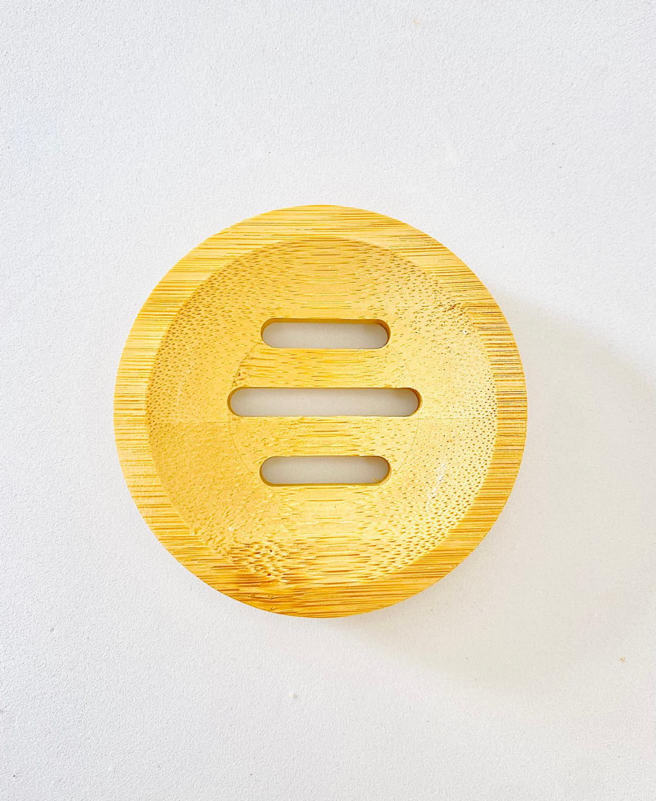 Jabonera de bambú natural · Redonda