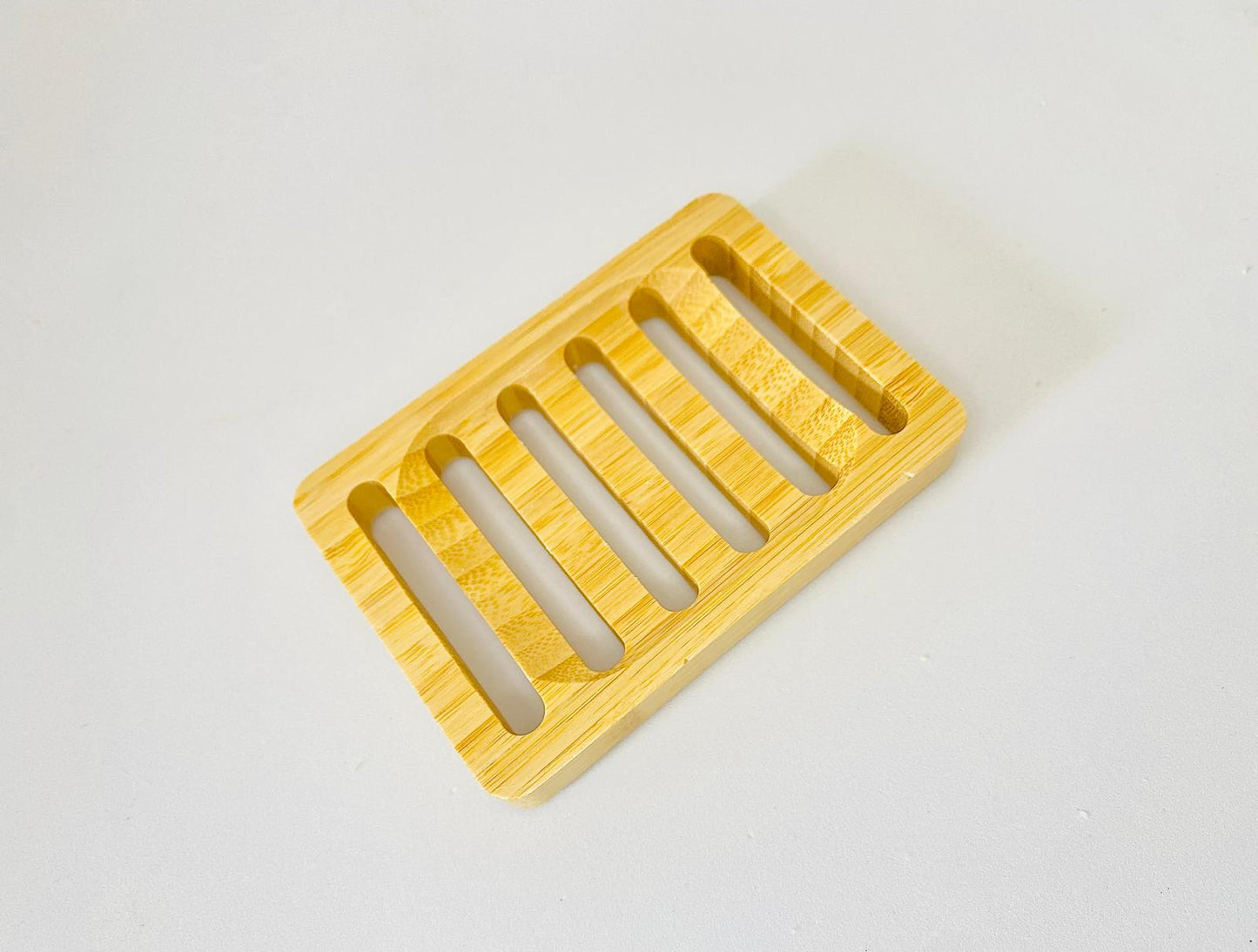 Jabonera de bambú natural · Rectangular