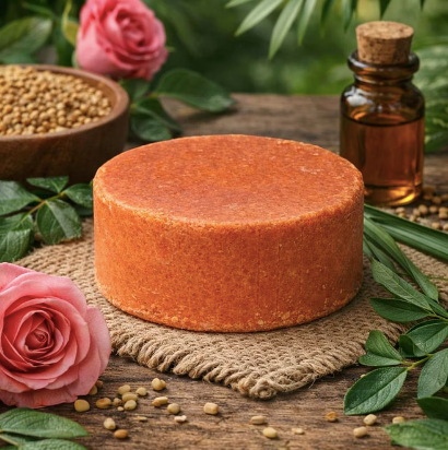 Champú Sólido Fenogreco y Rosa. Volumen y Suavidad Natural 80gr