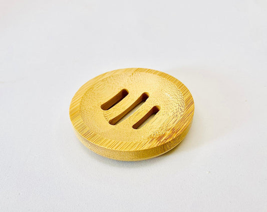 Jabonera de bambú natural · Redonda