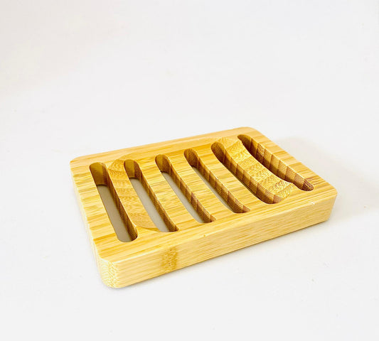 Jabonera de bambú natural · Rectangular